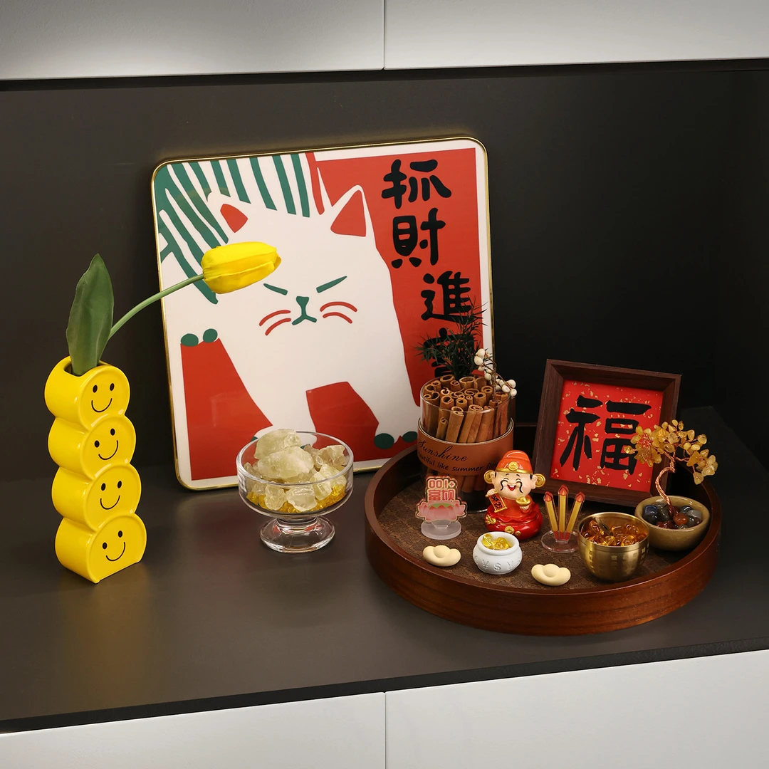 贝汉美招财猫创意高档玄学小摆件入户玄关进门鞋柜装饰品搬家礼物