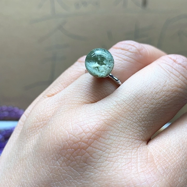 水晶水晶戒指银S925镶嵌T****子