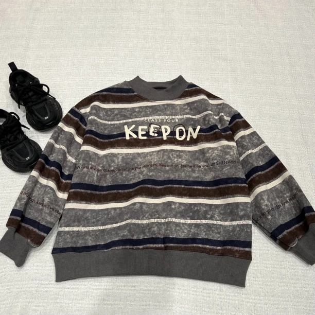 30511高端童装时尚百搭休闲加绒圆领卫衣C1-1-3