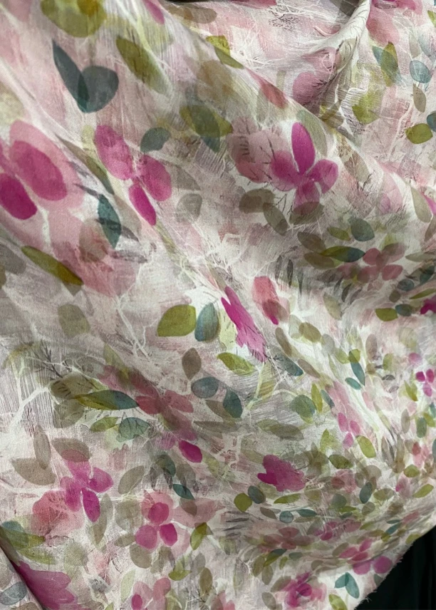 精品木棉 数码印花轻盈舒适 蜜粉叶子木棉【不支技7天无理由】