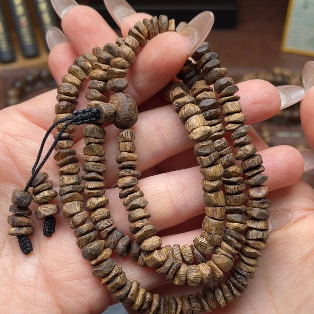 手串沉香芽庄白棋楠虫漏随形0.7三圈