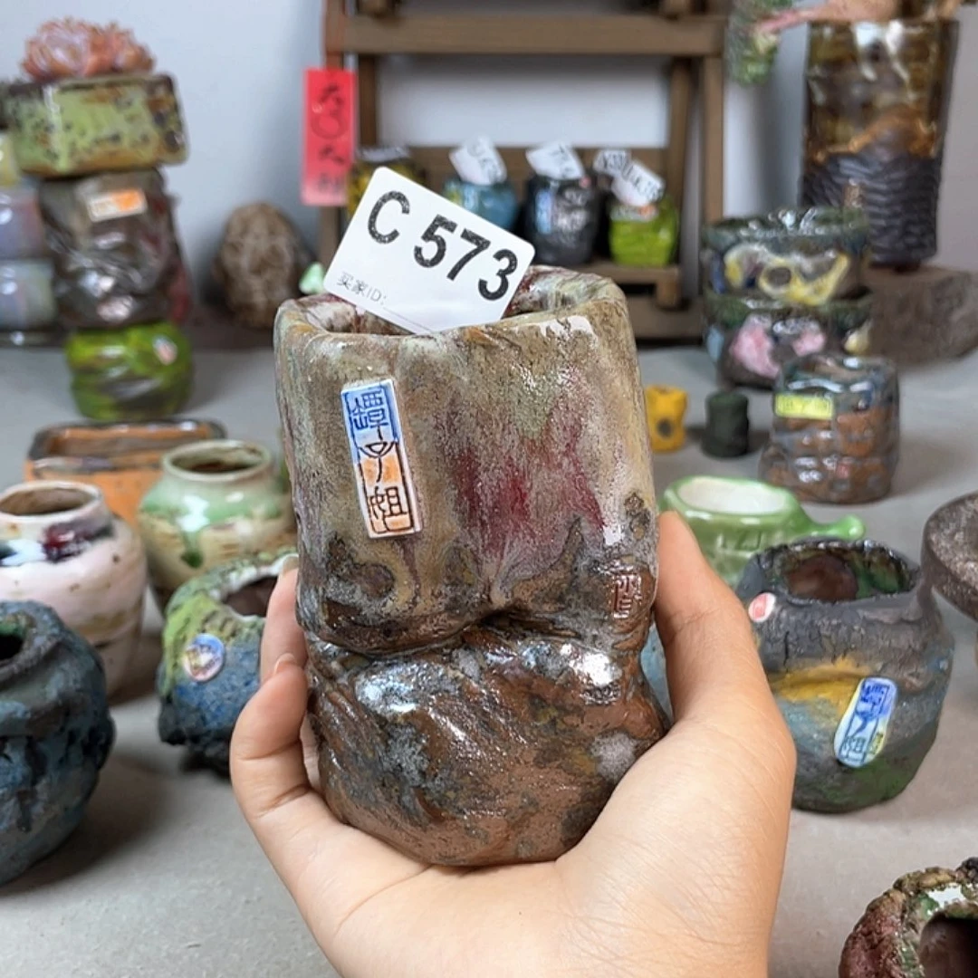 紫砂花盆夏*小白孤品