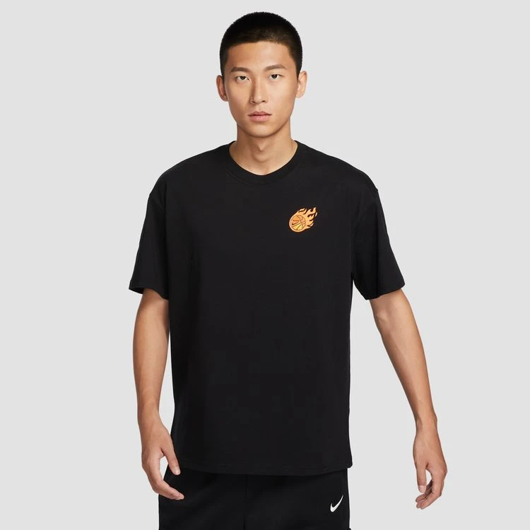 NIKE/耐克 Max90 男子黑色宽松落肩篮球休闲运动T恤 FZ8082-010