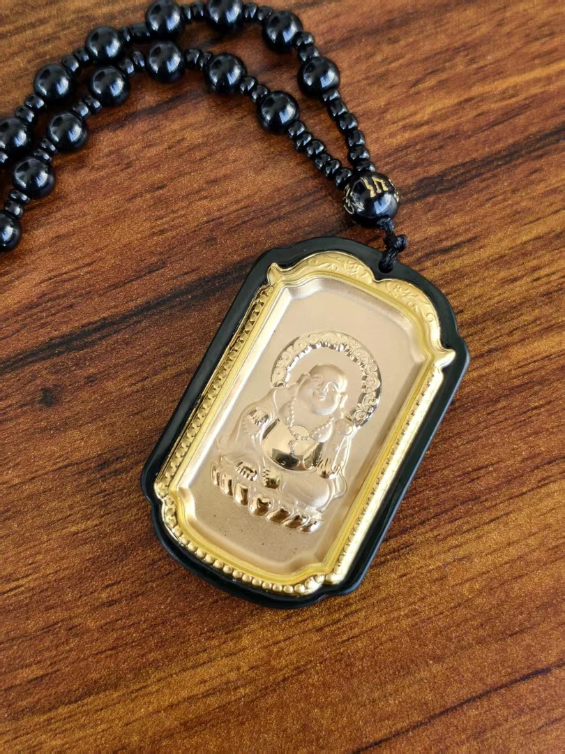 和田玉弥勒佛公吊坠赠链子+证书+礼盒