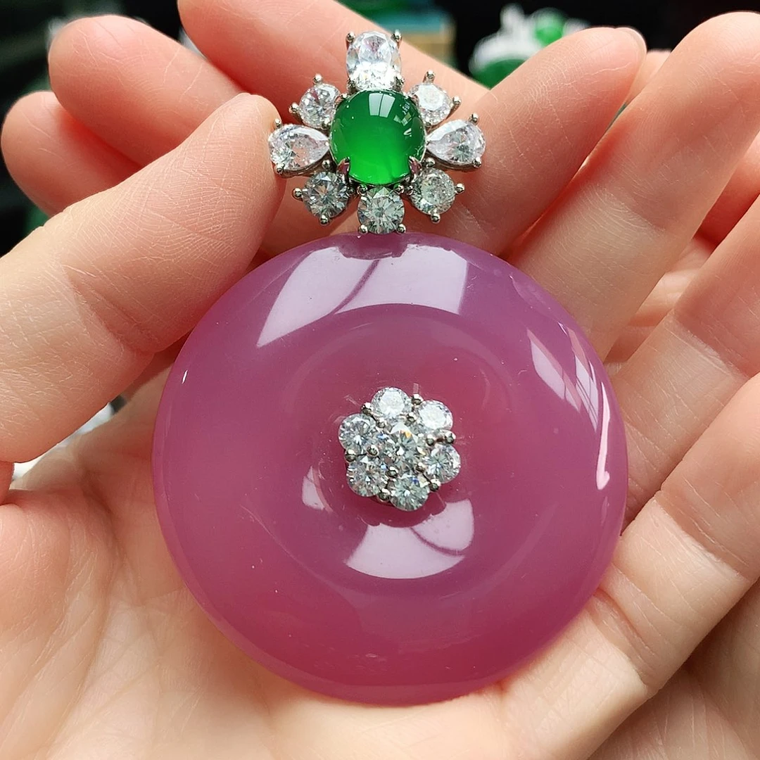 玛瑙/玉髓吊坠银S925镶嵌