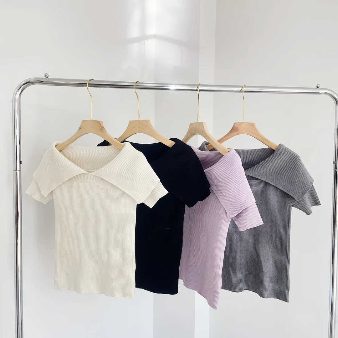 N231 翻领四色休闲针织短袖