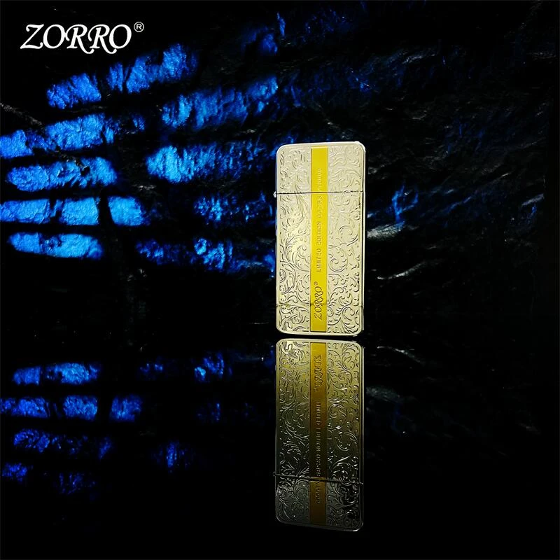 ZORRO佐罗超薄双色竖纹唐草防风煤油打火机男士创意送男友礼物