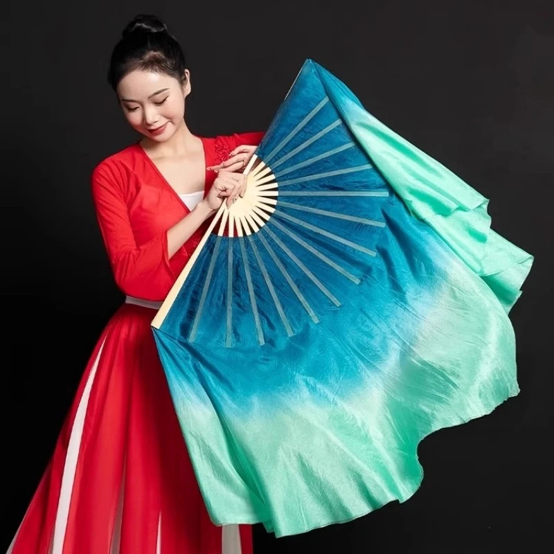 【家豪老师】同款青丝扇子舞蹈扇双面真丝千里江山图中国风古典舞扇