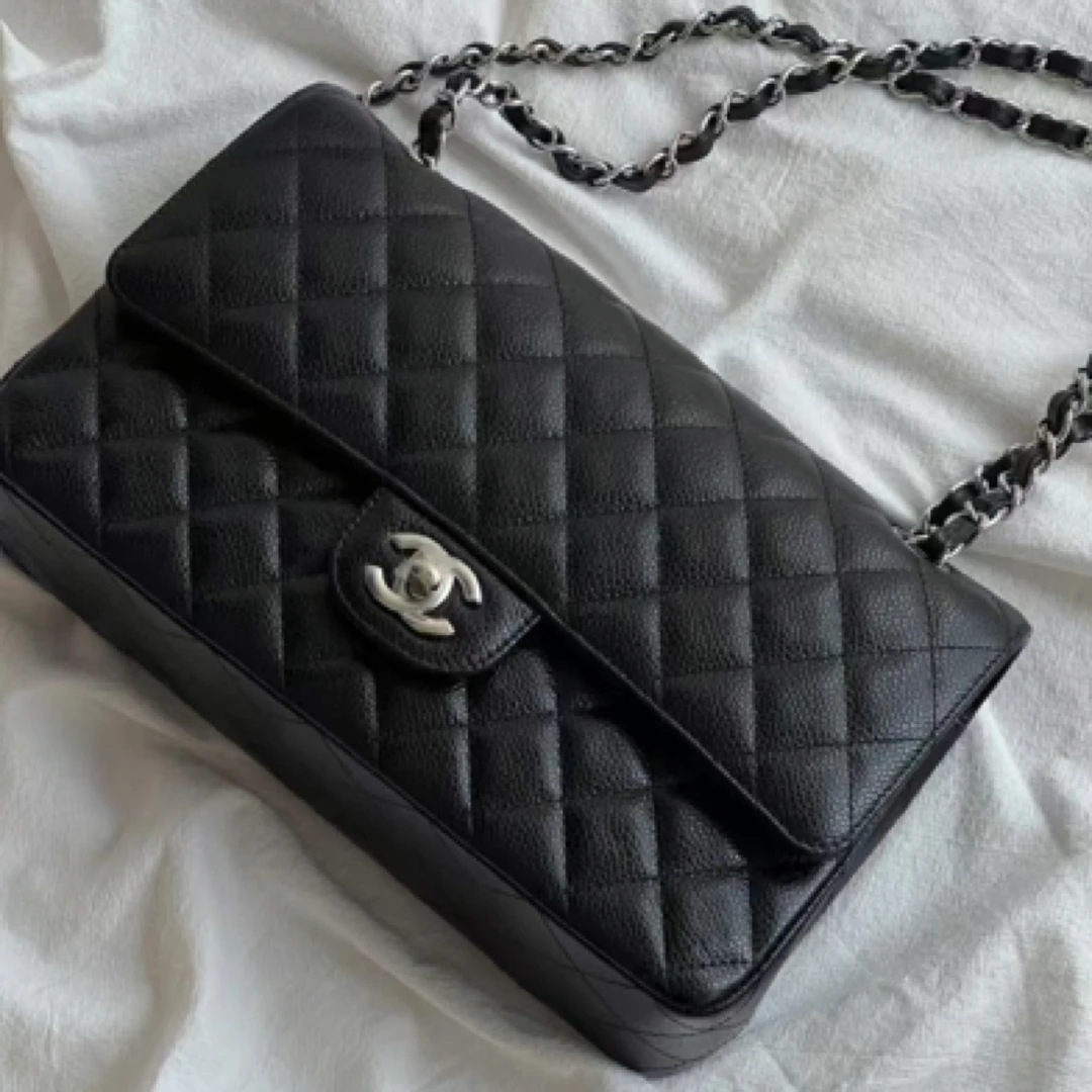 99新 Chanel/香奈儿 香奈儿 cf中号黑银荔枝皮 芯片款 闲置