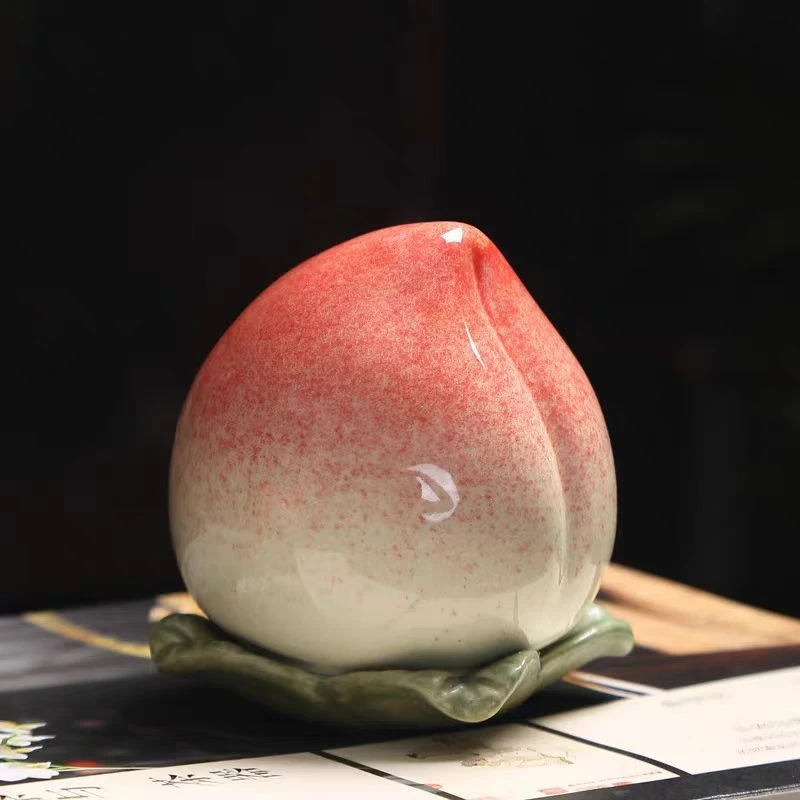 陶瓷寿桃茶叶罐储物罐