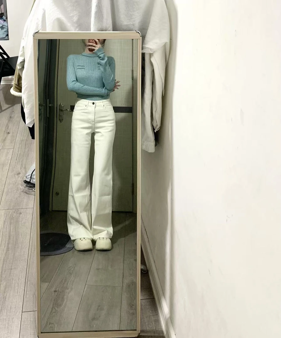 【渺】【丹丹】2024新款牛仔裤高腰百搭宽松时尚阔腿黑色修身