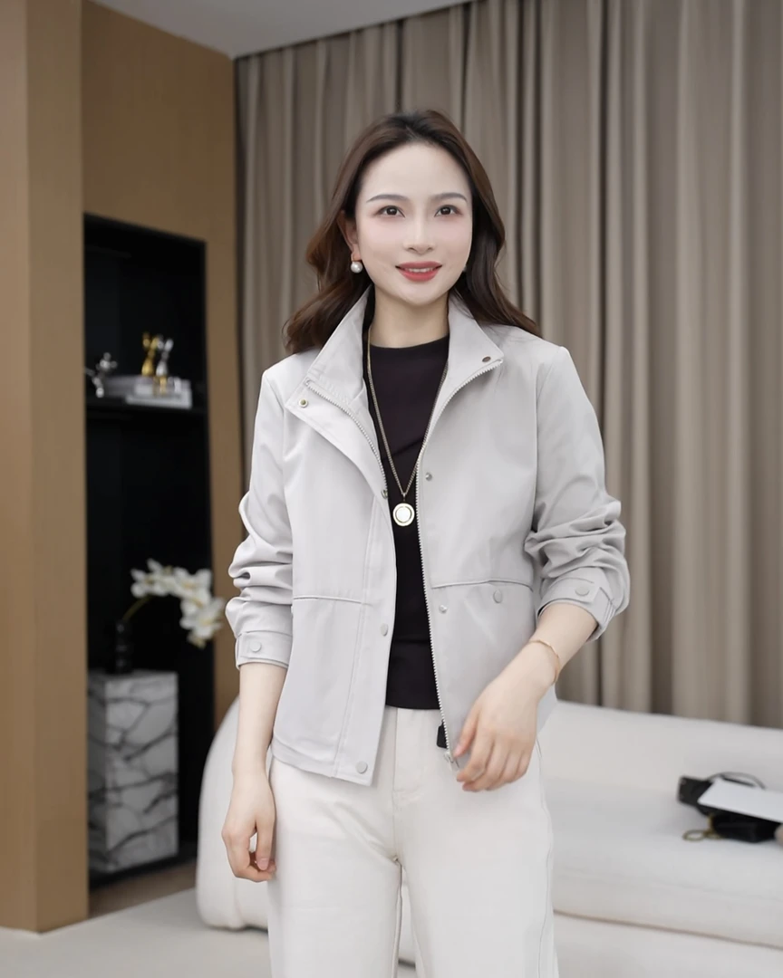 【极简老钱】春季新款高级感立领夹克短外套