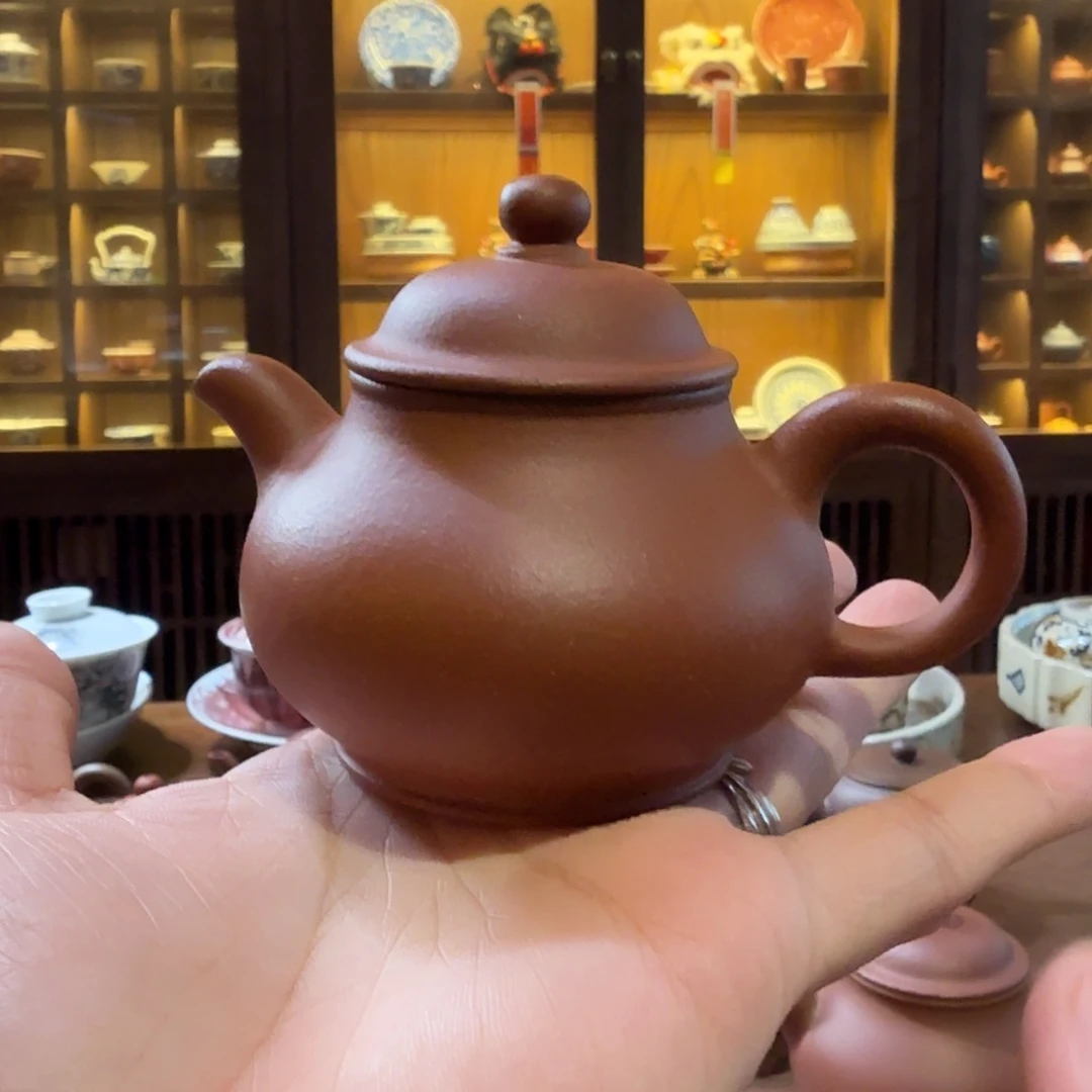 半手工制作红泥紫砂潘壶120cc