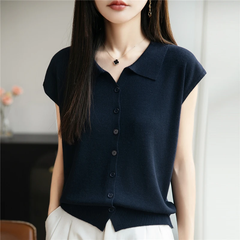 哥弟阿玛施正品女短袖毛针织衫显瘦针织T恤开衫百搭时尚纯色上衣