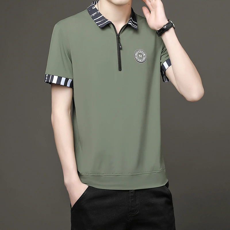 短袖翻领夏季T恤清凉休闲短袖t恤男装时尚运动青年半袖商务新款潮