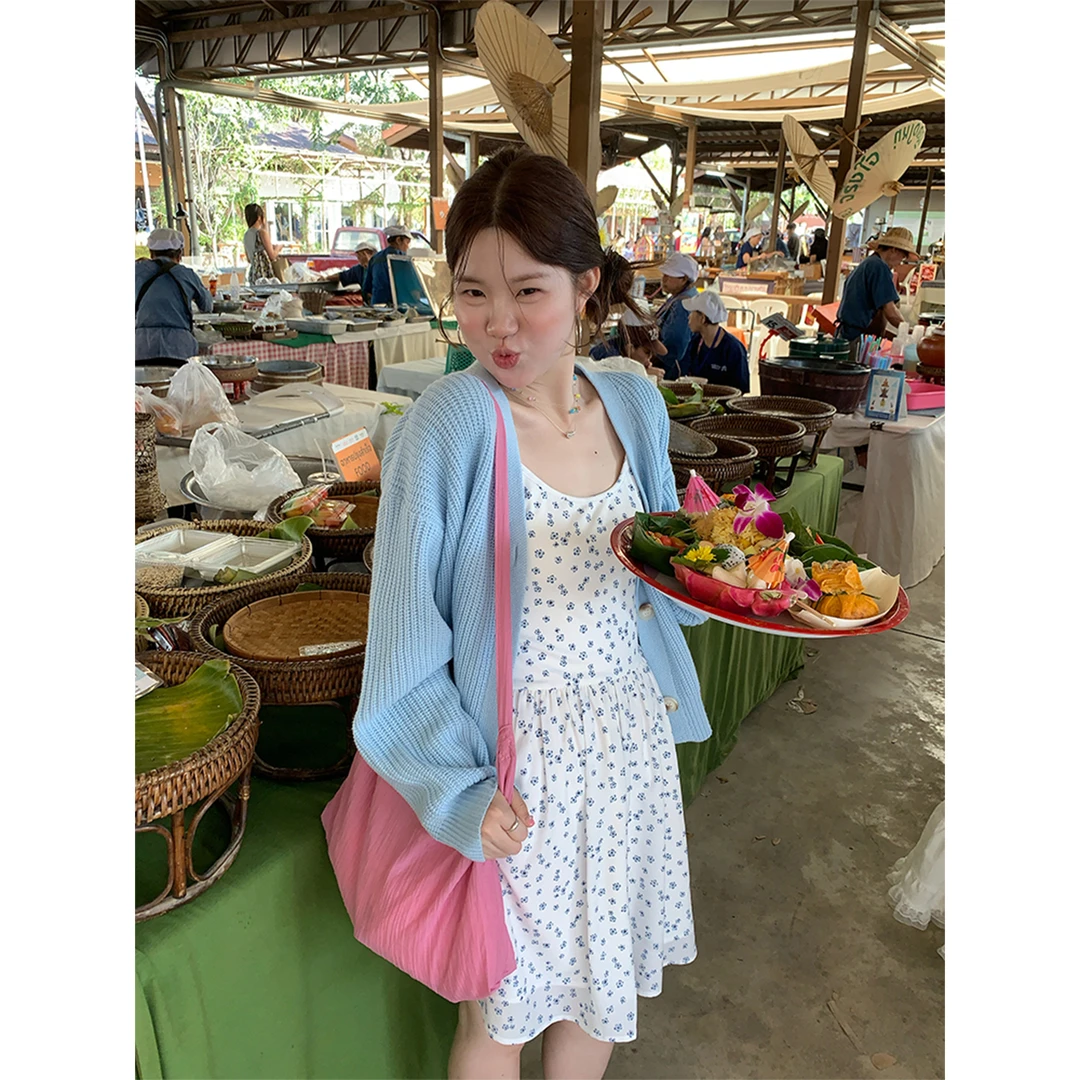 火火火【浅川蓝海】韩版温柔针织开衫毛衣M29197HH51