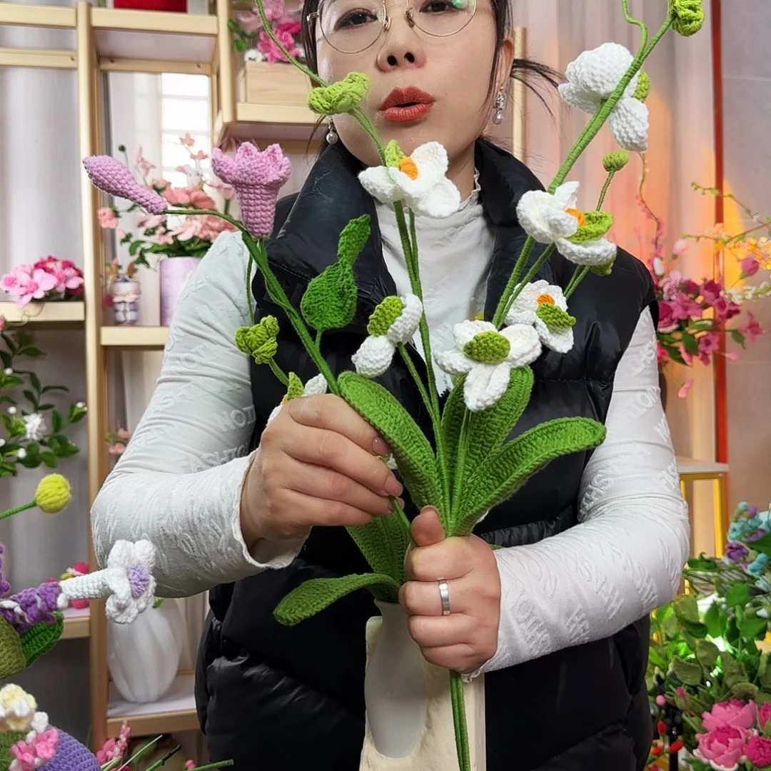 纯手工钩织钩织花束