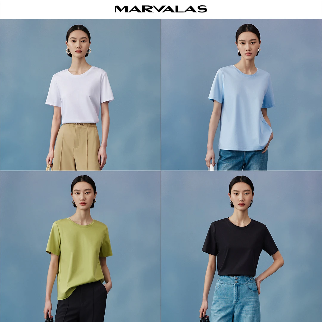 【小余专属】简约棉质户外短袖t恤夏季经典百搭垂坠上衣MC313106582