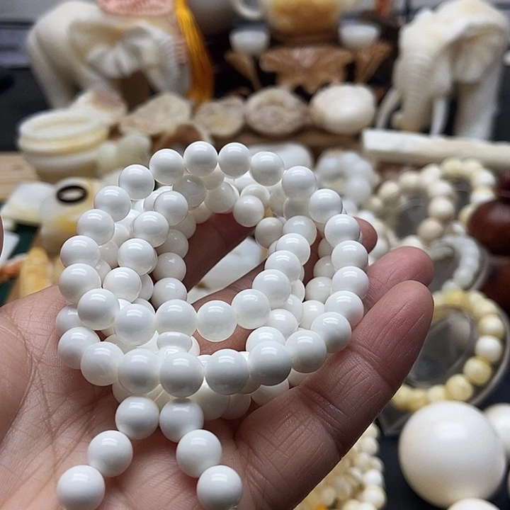 非金属贝壳全白通货0.8多圈