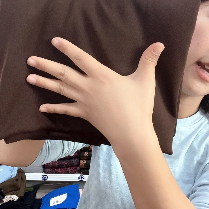 咖啡色坑条纯棉布头