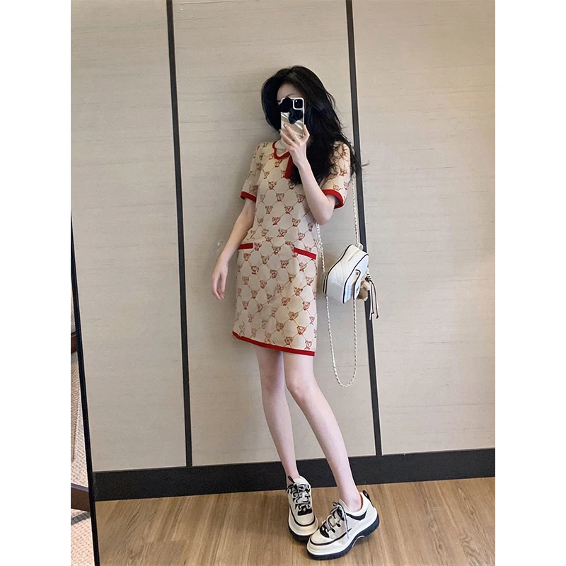 多款2025早秋季女装新款针织冰丝时尚气质连衣裙直筒显瘦裙子女夏