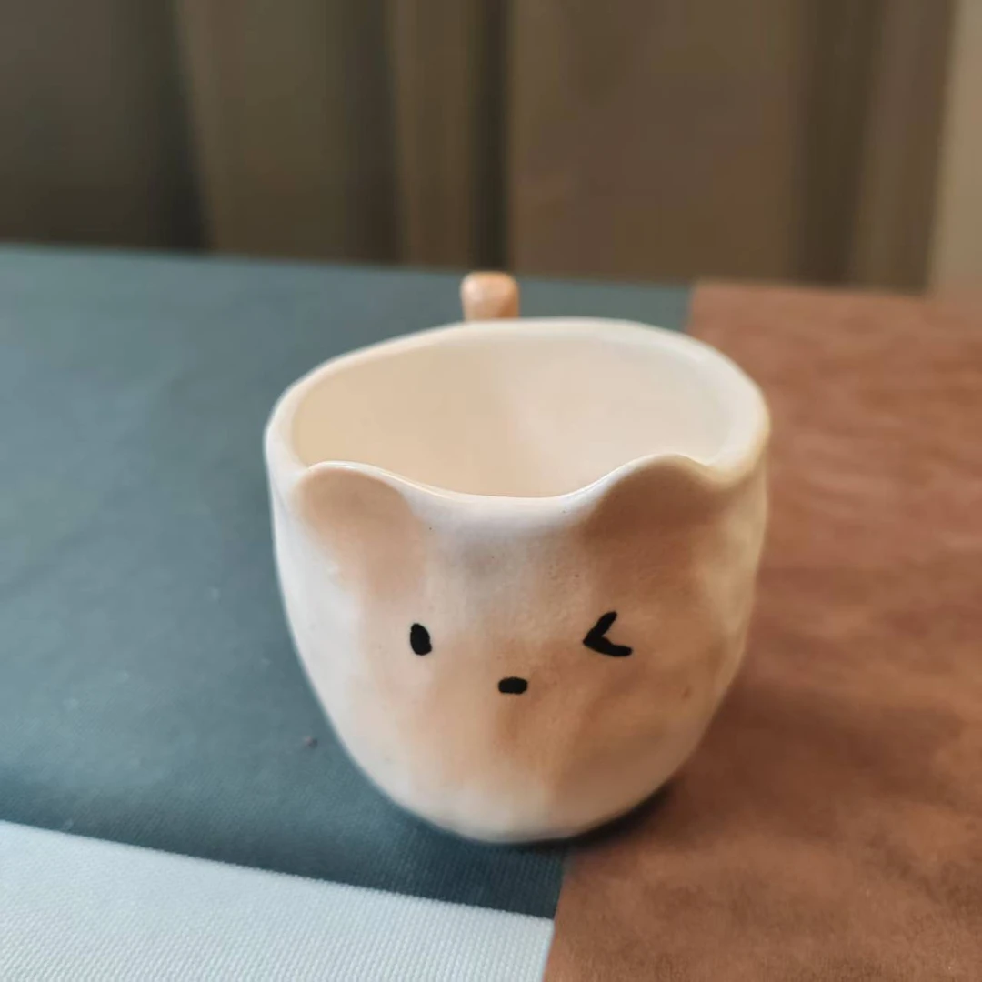 景德镇高温手工陶瓷小狗杯