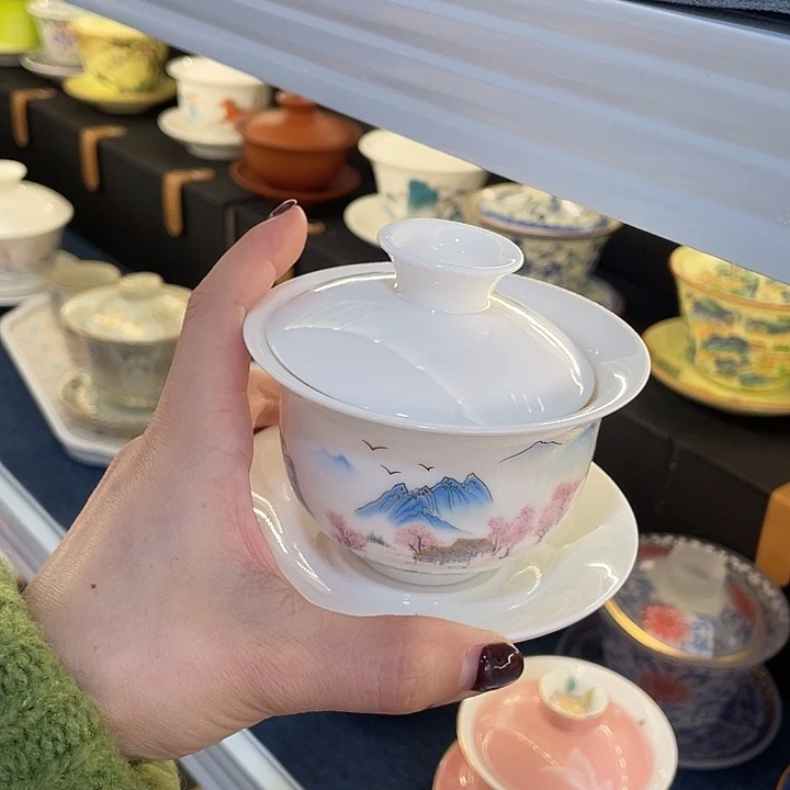 陶景德陶瓷盖碗茶具