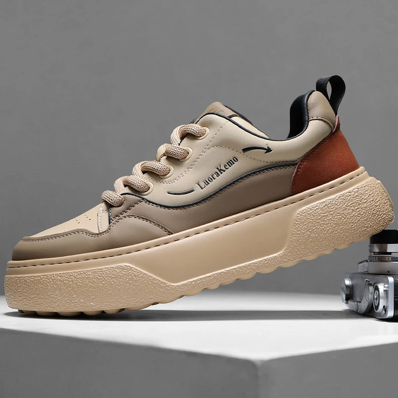 路易弗狄男鞋季男士软底板鞋运动休闲鞋百搭中跟透气