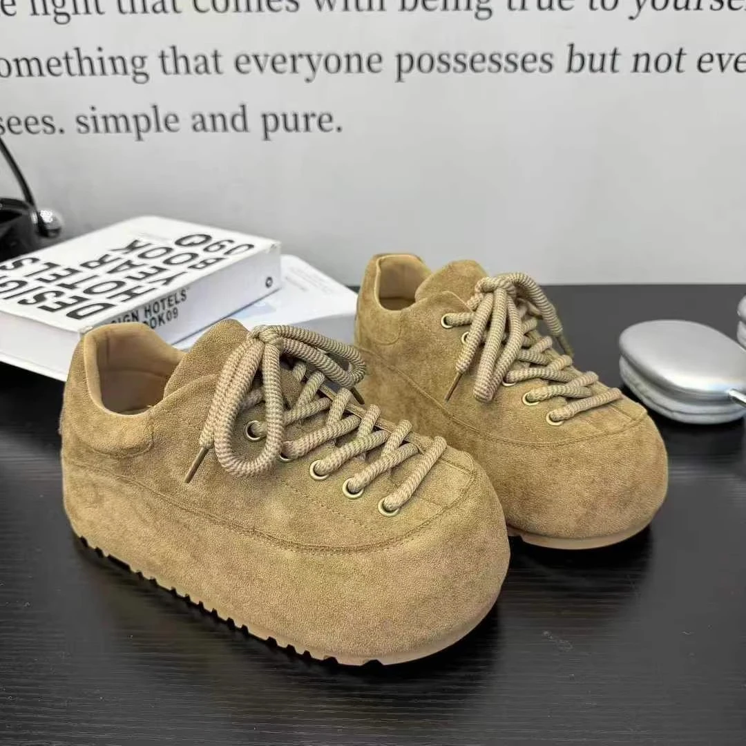 厚底丑萌勃肯鞋女2025秋季新款百搭松糕单鞋小个子增高休闲运动鞋