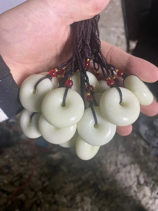 天然玉石蛇纹石平安扣