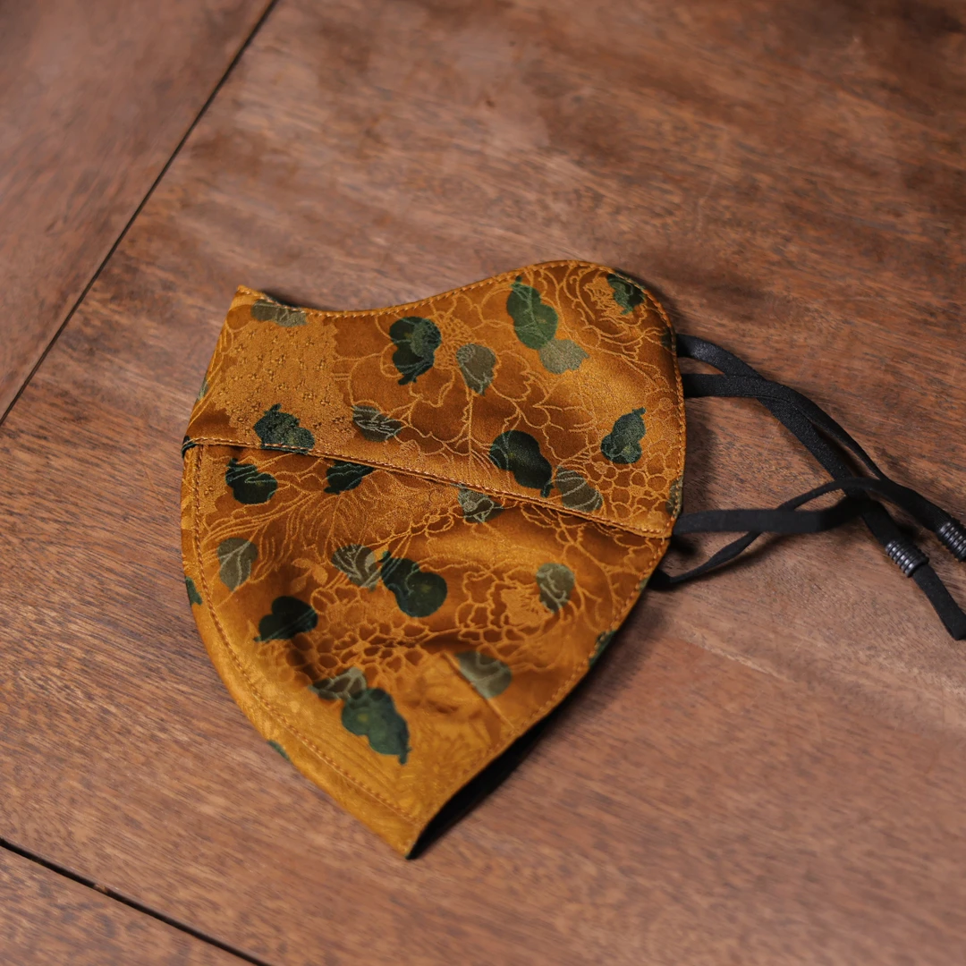 【斋居】【福气满满】真丝红云纱口罩（慢蓝S1204）茶道配件