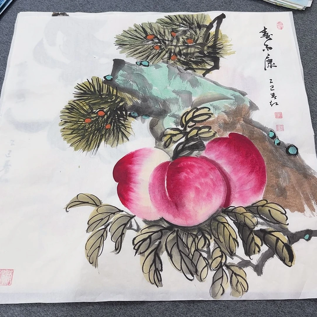 国画尺寸70X70手绘作品