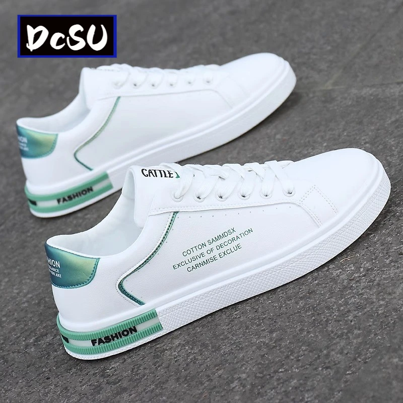 【香港DcSU&Shoes官方正品】潮牌男鞋2025新款透气皮面小白鞋青少年