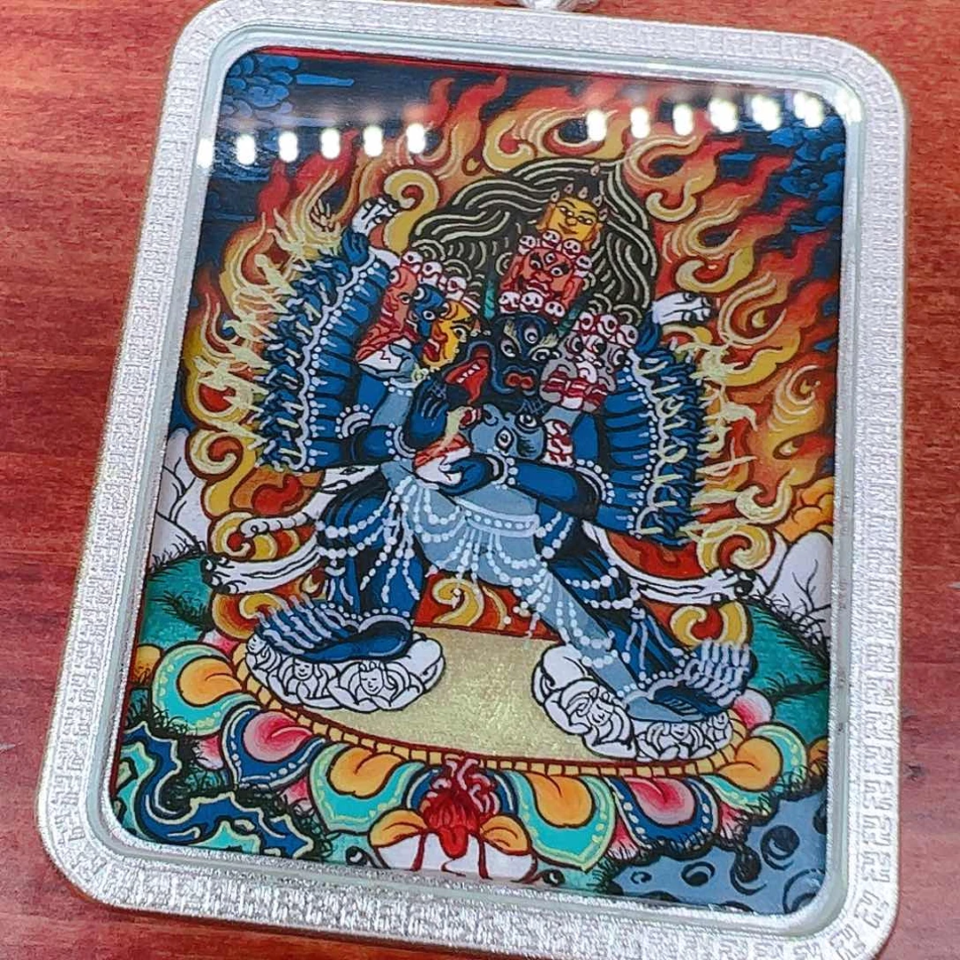 吊坠热贡手绘大威德金刚