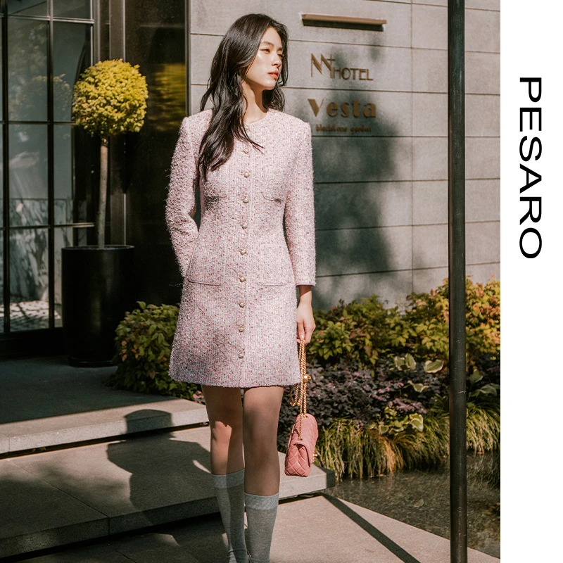 【星线好物】PESARO秋冬粗花呢外套 圆领长袖尽显温柔精致
