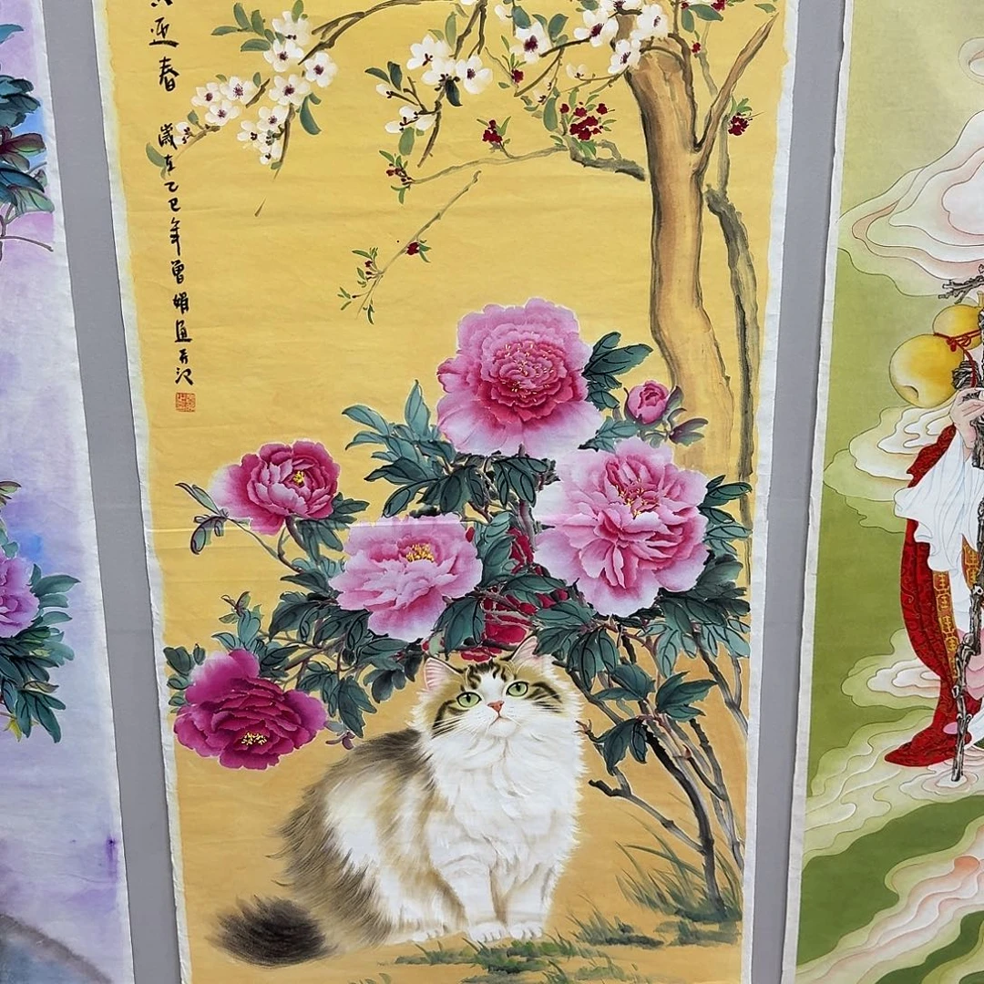 星***精国画四尺尺寸70X140纯手绘作品