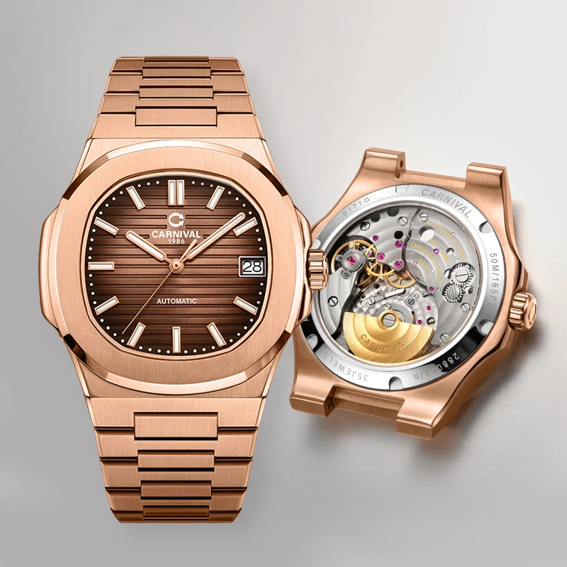 【斯欧专属】嘉年华全自动机械表珍珠陀男夜光防水商务奢华8171