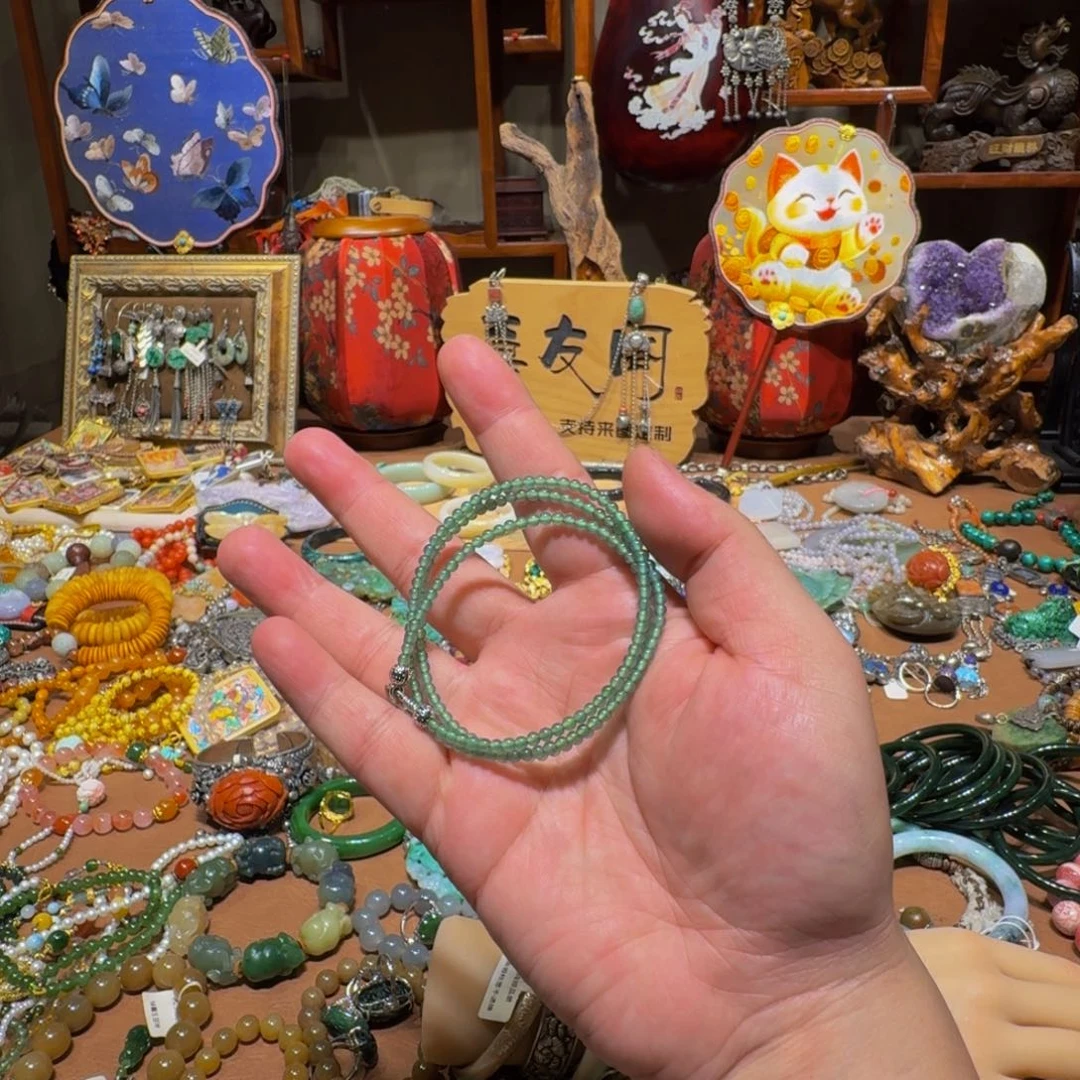 颈饰未镶嵌翡翠精品福利天然翡翠A货冰种项链4mm