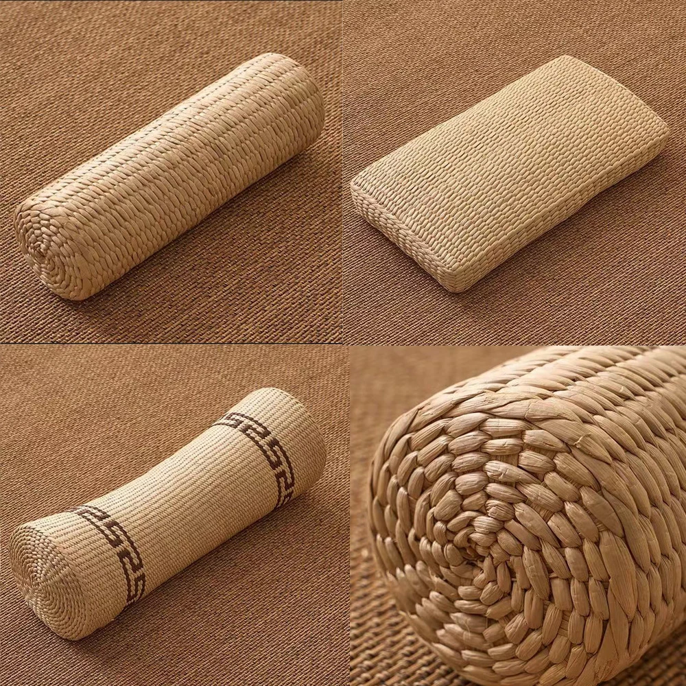 草编枕头蒲草编织成人颈椎安眠枕纯手工汗蒸枕头批发荞麦