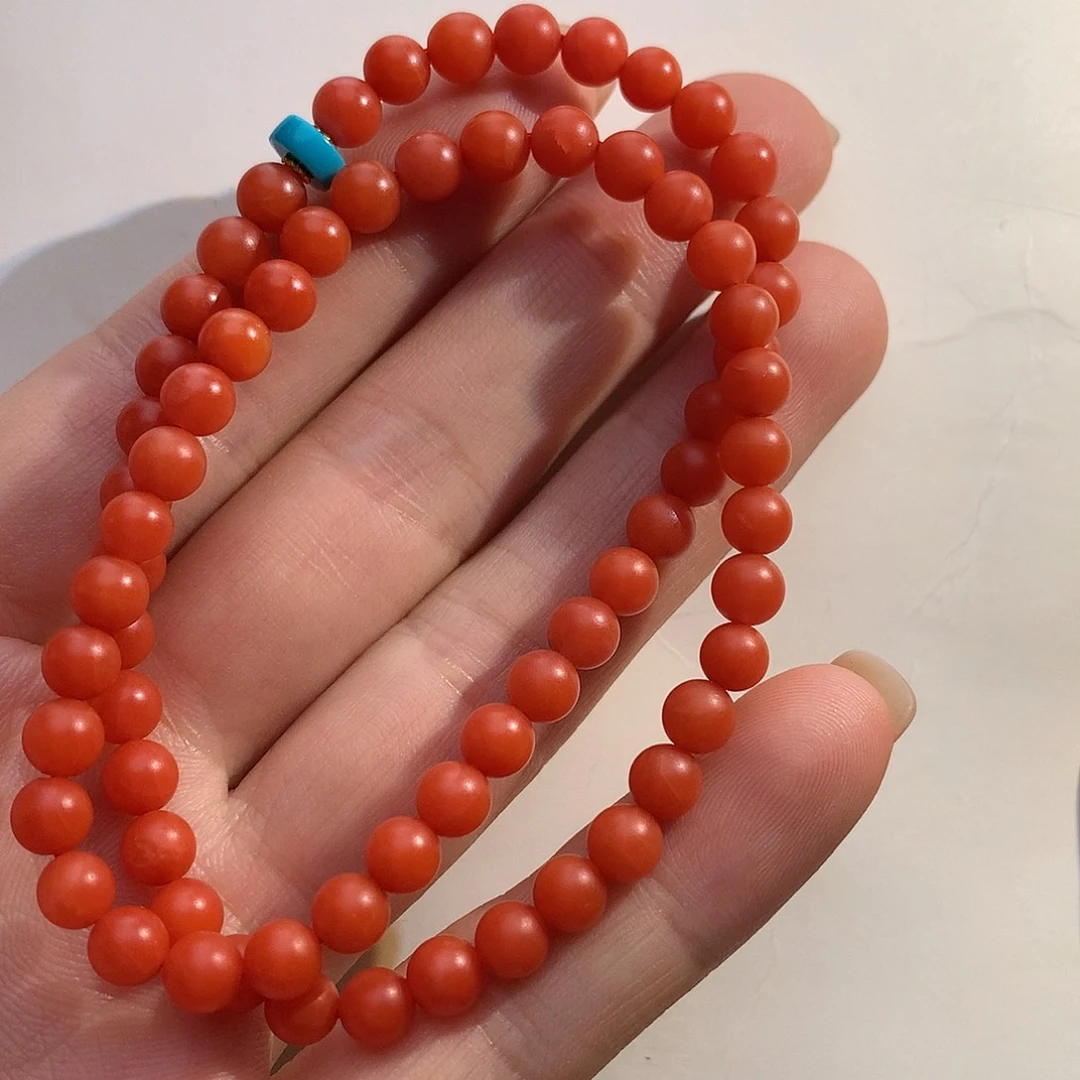 南红玛瑙18K金镶嵌手串南红双圈