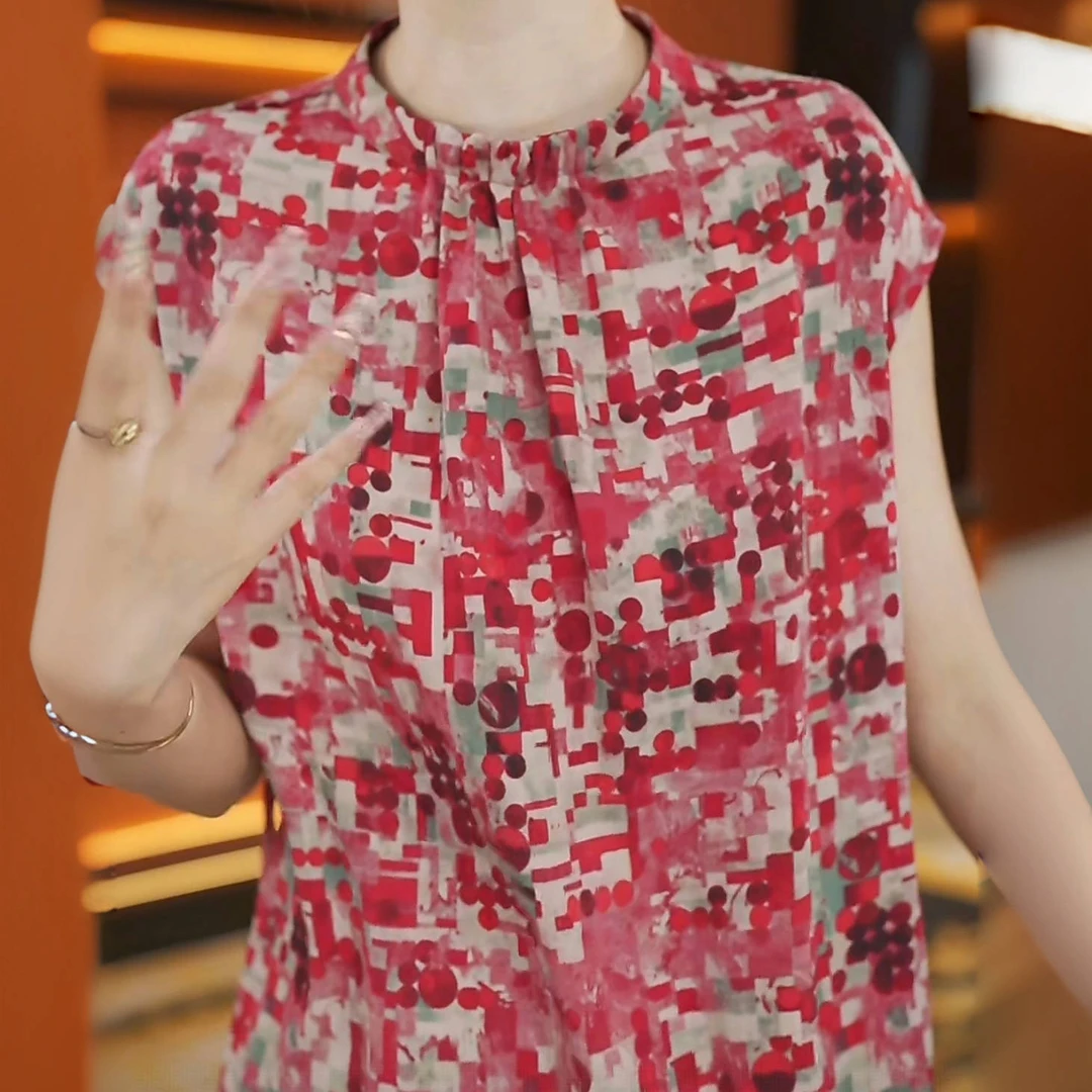 （送腰带）杭州原版正品2025年夏季新款气质优雅车厘子红连衣裙女