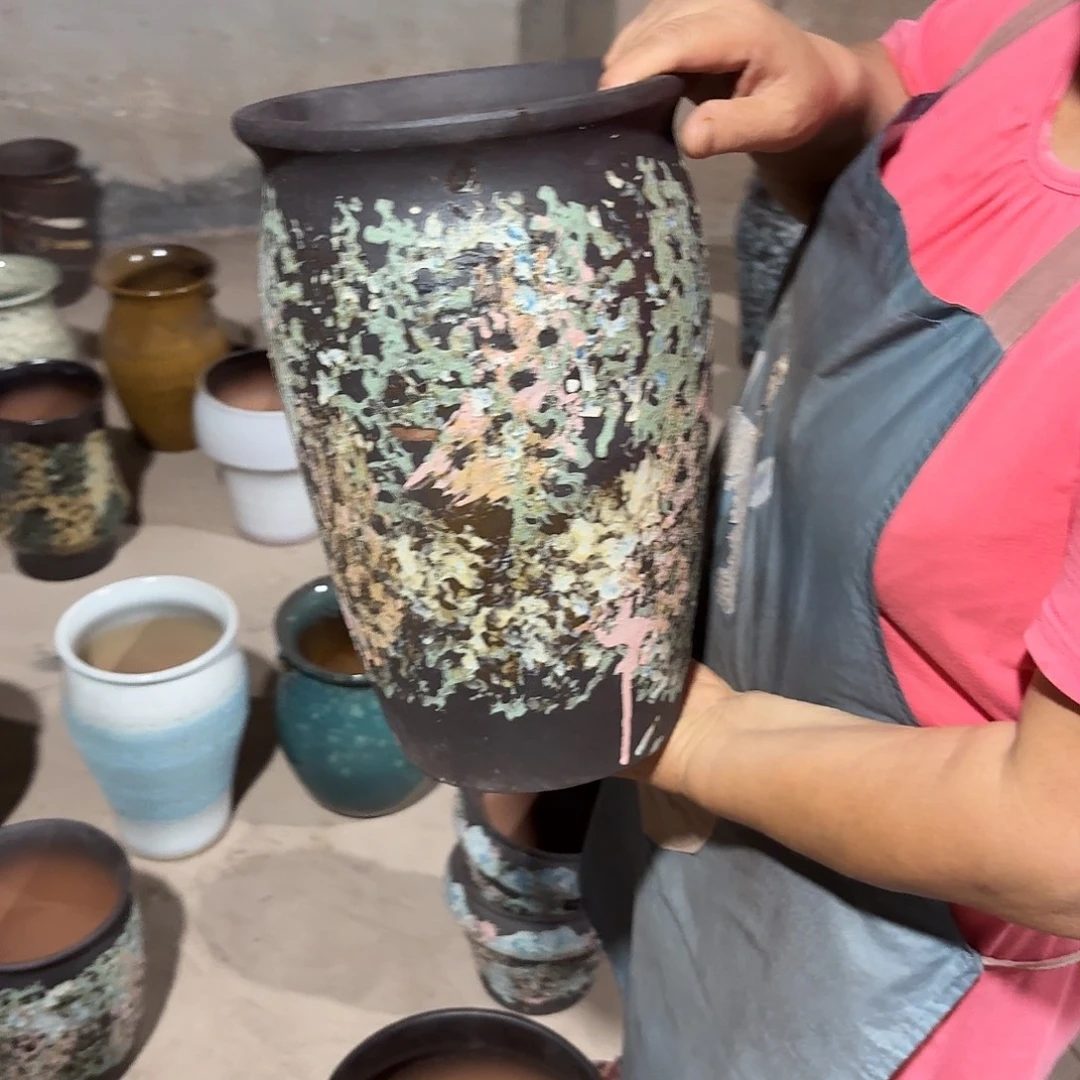 紫砂花盆口20高33