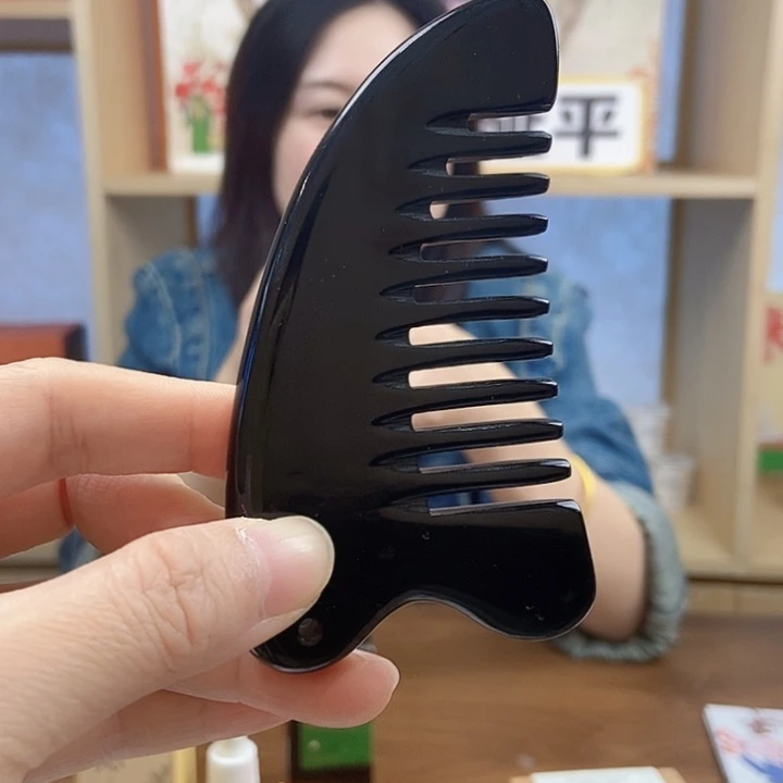 牛角梳黑色多维度头梳