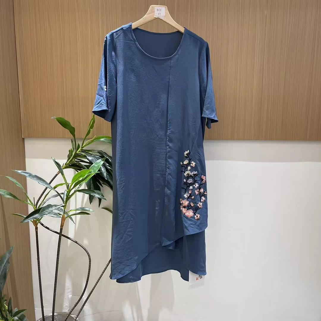 14824新款夏季优雅大气减龄宽松显瘦连衣裙