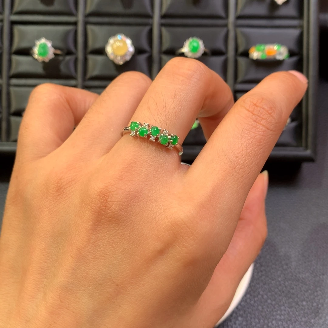 翡翠银S925镶嵌戒指