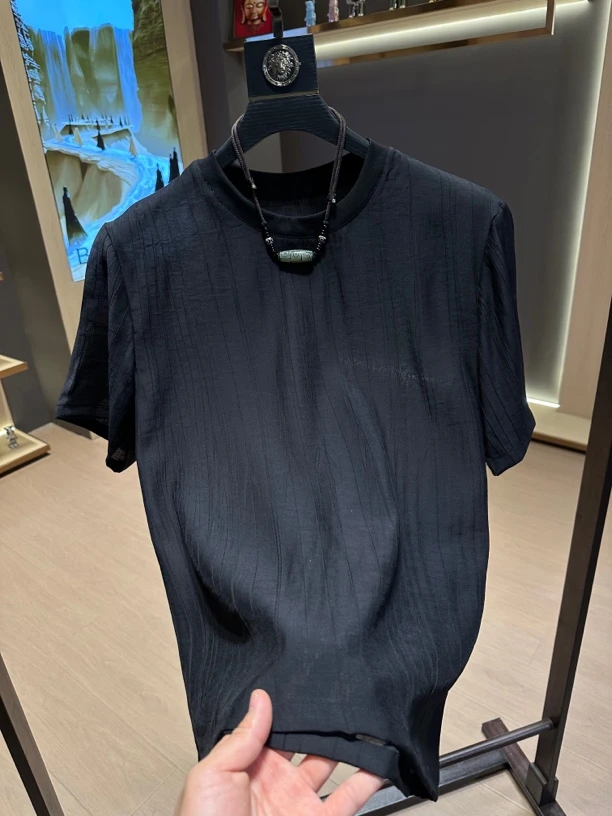 常规款短袖水洗夏季纯色圆领T恤设计师男士男款时尚