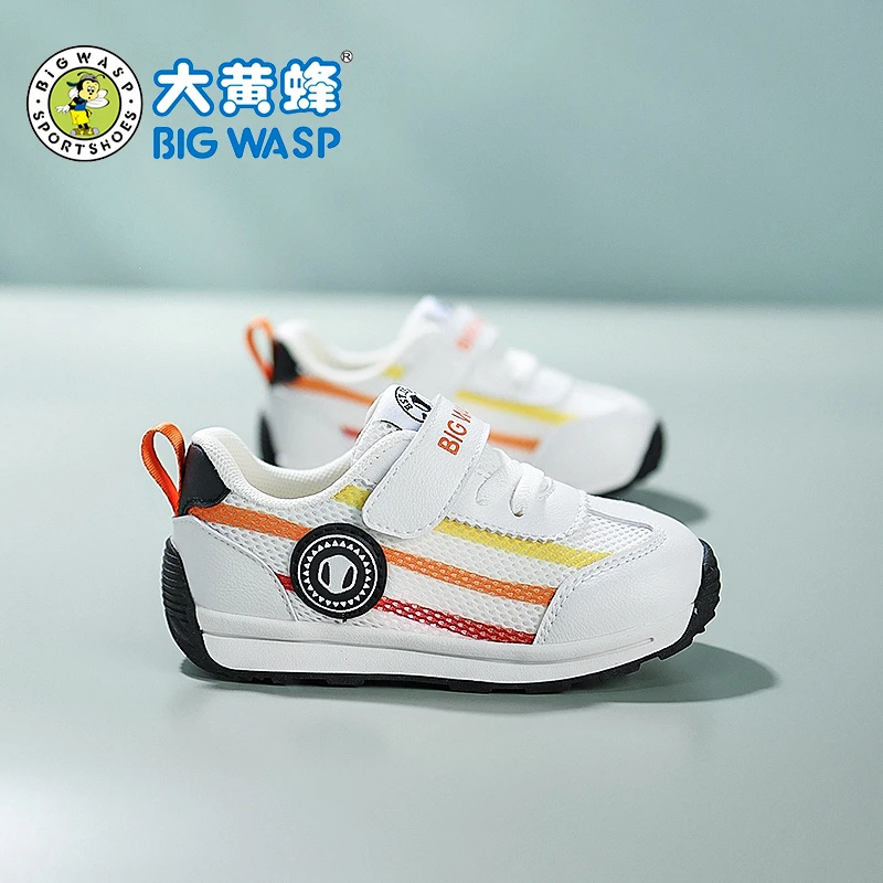 大黄蜂儿童男宝宝鞋子机能鞋2025春秋双网透气防滑儿童软底学步鞋
