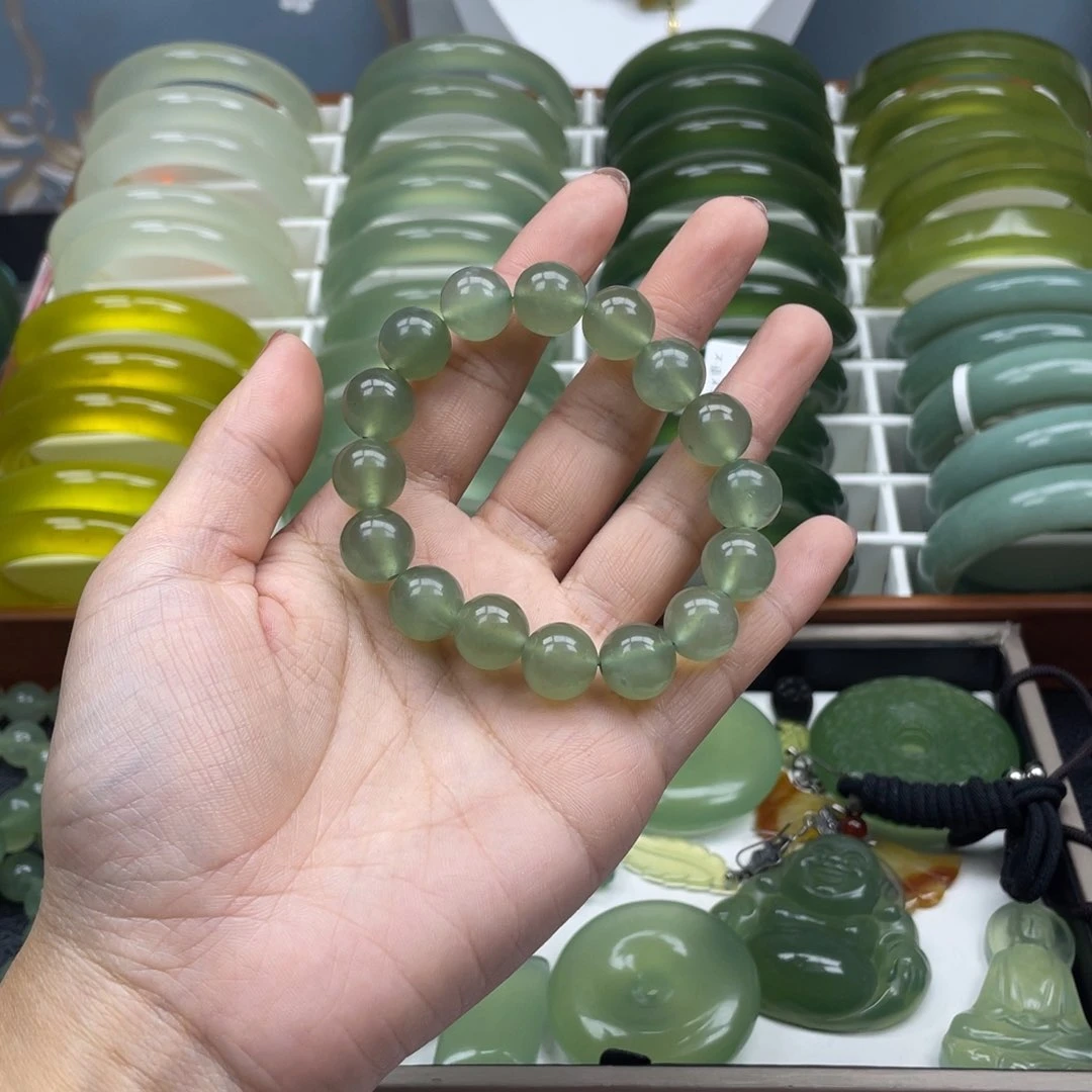 未镶嵌蛇纹石玉手镯醉****柔