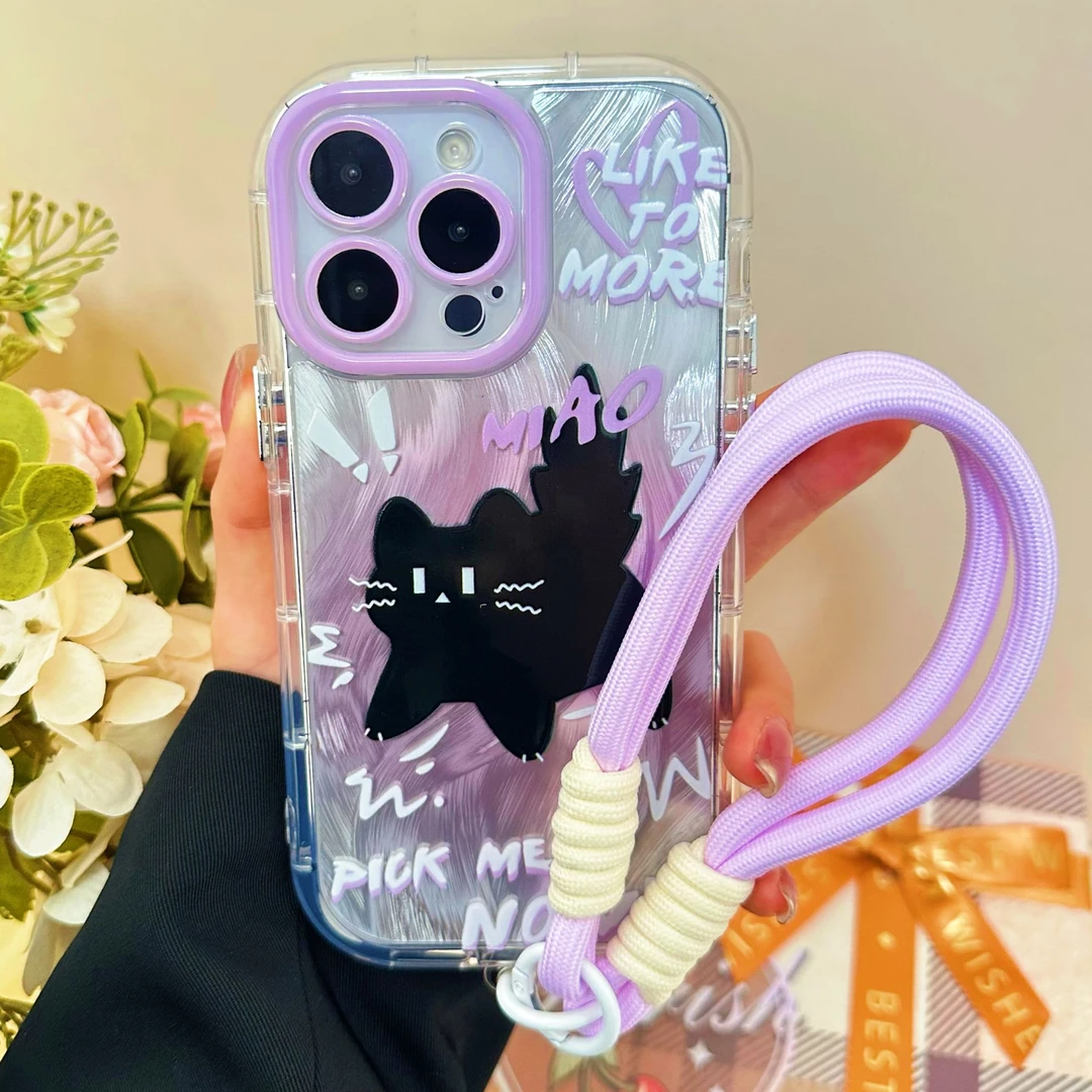 【可爱惊吓猫】卡通防摔通用女款网红苹果手机壳适用iPhone16promax