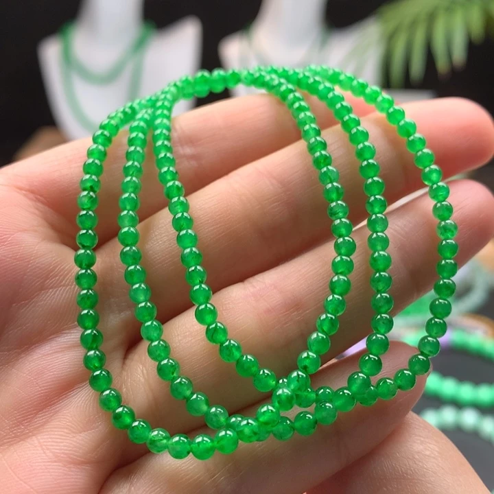 翡翠未镶嵌颈饰天然缅甸A货翡翠 卡3mm